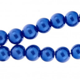 Lot de 105 perles Nacrées 8mm 8 mm - Bleu fonçé