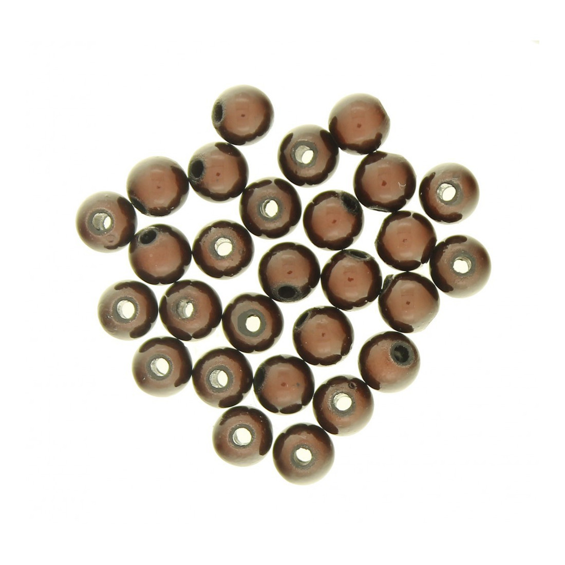 Lot de 100 perles miracles magiques 6mm 6 mm - Marron chocolat