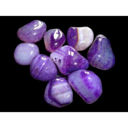 2 X Pierres roulées en agate agathe violet violette