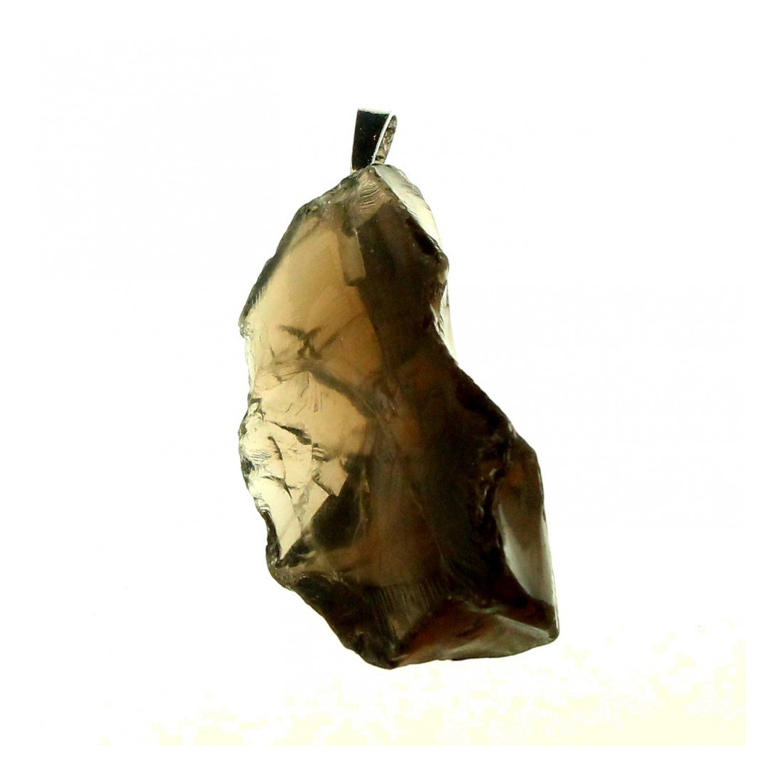 Pendentif pierre brute : citrine améthyste quartz rose quartz fumé + chaine