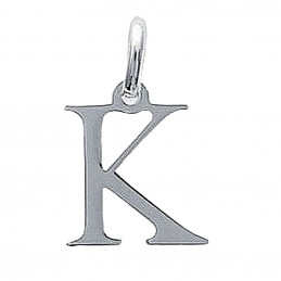 Pendentif Initiale simple lettre k en argent + chaine