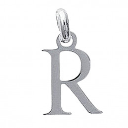 Pendentif Initiale simple lettre R en argent + chaine