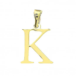 Pendentif Initiale simple lettre K en plaqué or + chaine