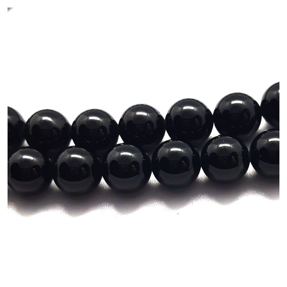Fil de 44 perles rondes 8mm 8 mm en spinelle noire