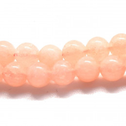 Fil de 45 perles rondes 8mm 8 mm en morganite rose
