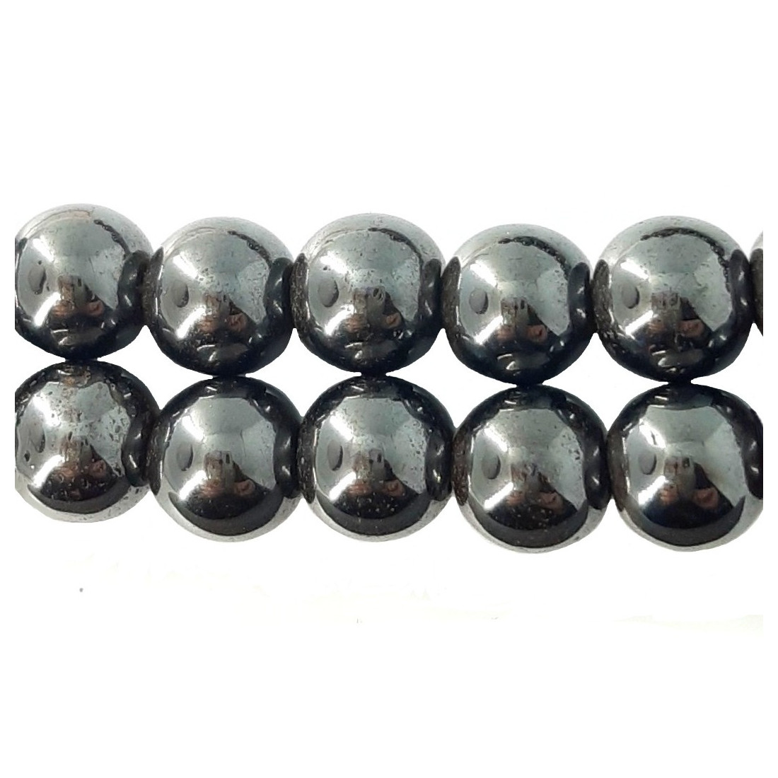 Fil de 70 perles rondes 6mm 6 mm en hématite magnétique