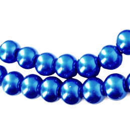 Lot de 130 perles Nacrées 6mm 6 mm - Bleu fonçé