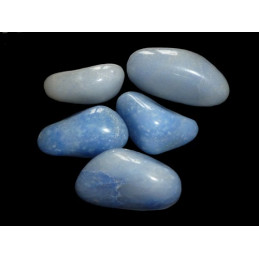 2 X Pierres roulées en Quartz Bleu à dumortiérite ou quartz lazu
