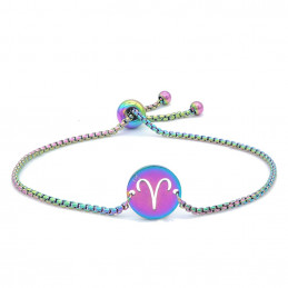 Bracelet caméléon multicolore zodiaque bélier  21 cm