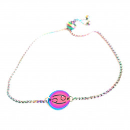Bracelet caméléon multicolore astro signe zodiaque cancer 21 cm