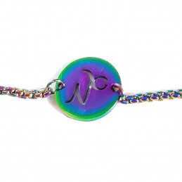 Bracelet caméléon irisé multicolore astro signe zodiaque capricorne 21 cm