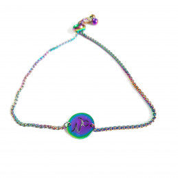 Bracelet caméléon irisé multicolore astro signe zodiaque capricorne 21 cm