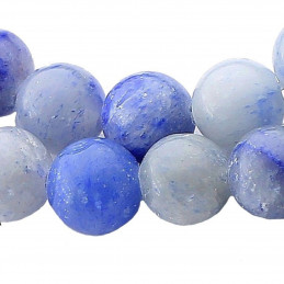 Fil de 92 perles rondes 4mm 4 mm en Aventurine bleue