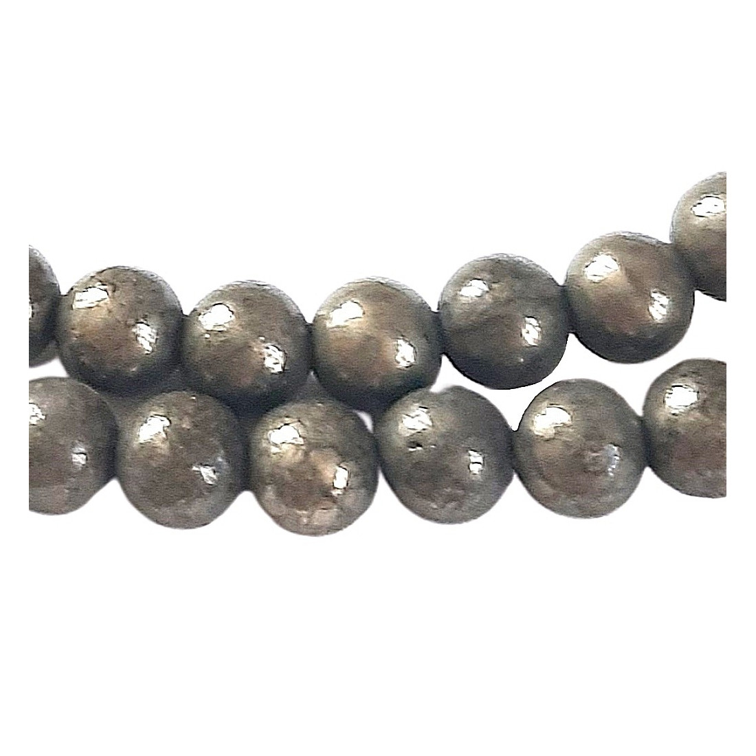 Fil de 90 perles rondes 4mm 4 mm en pyrite naturelle
