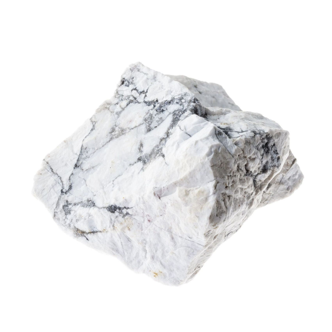 Lot de 400 grammes de Howlite blanche marbrée d'Afrique pierres brutes