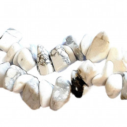 Fil de chips perles en howlite blanc marbré - fil de 90cm