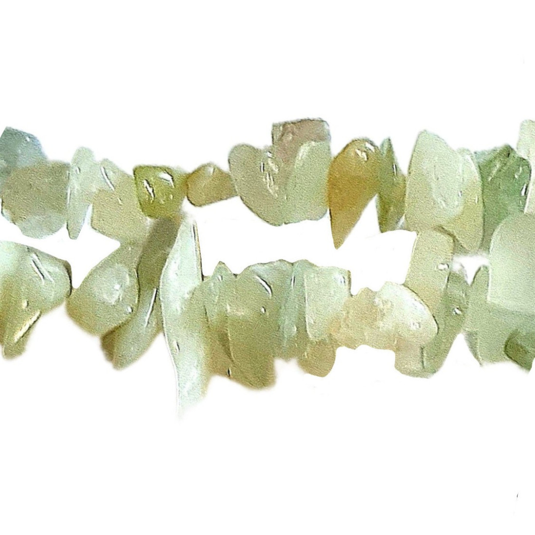Fil de chips perles en Jade vert translucide - fil de 90cm
