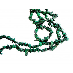 Fil de chips perles en Malachite naturelle - collier de 42cm
