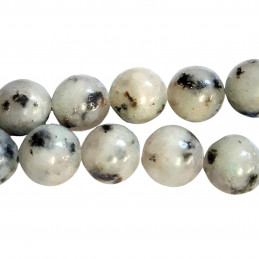 Fil de 62 perles rondes 6mm 6 mm en jaspe sésame