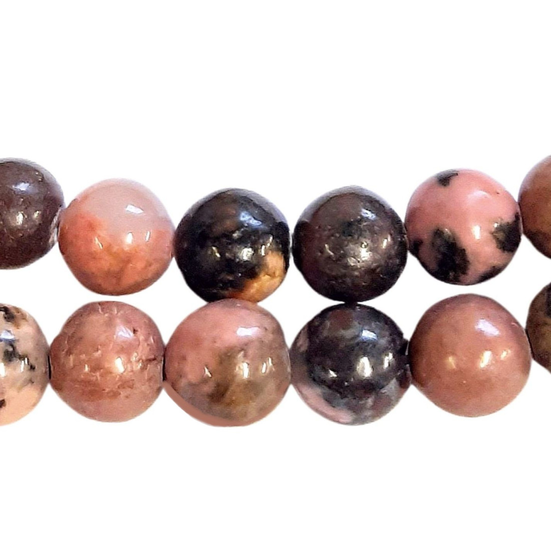 Fil de 48 perles rondes 8mm 8 mm en rhodonite rodonite