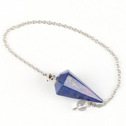 Pendule simple à facettes de radiesthésie en lapis lazuli lazulis 4cm neuf