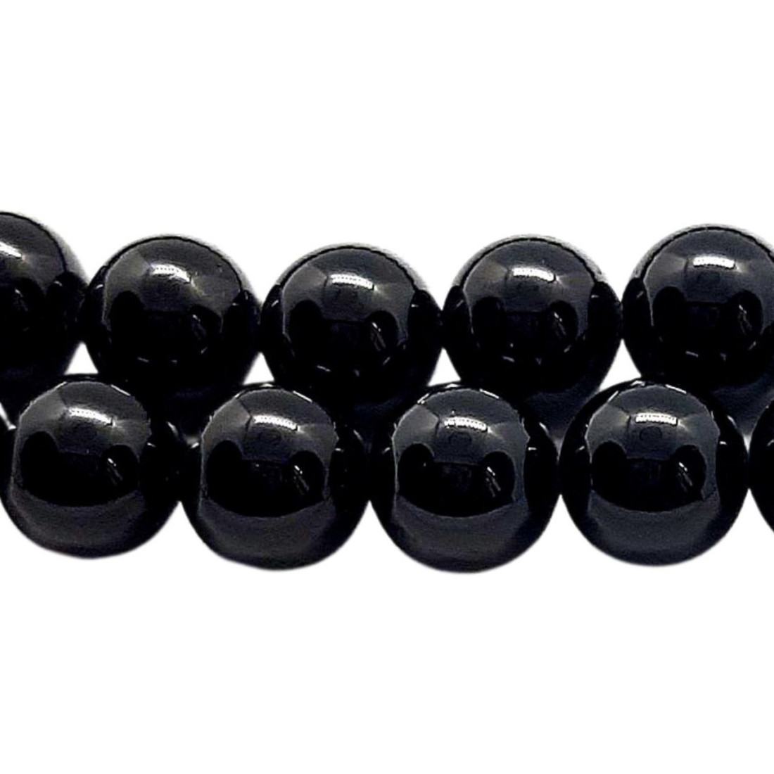Fil de 95 perles rondes 4mm 4 mm obsidienne noire oeil céleste