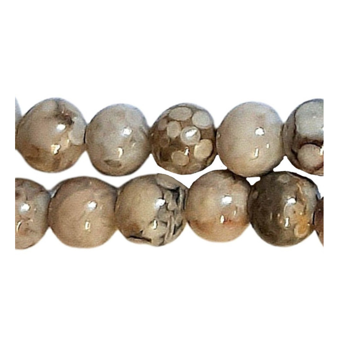 Fil de 60 perles rondes 6mm 6 mm en maifan stone pierre médicale