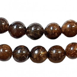 Fil de 48 perles rondes 8mm 8 mm en bronzite