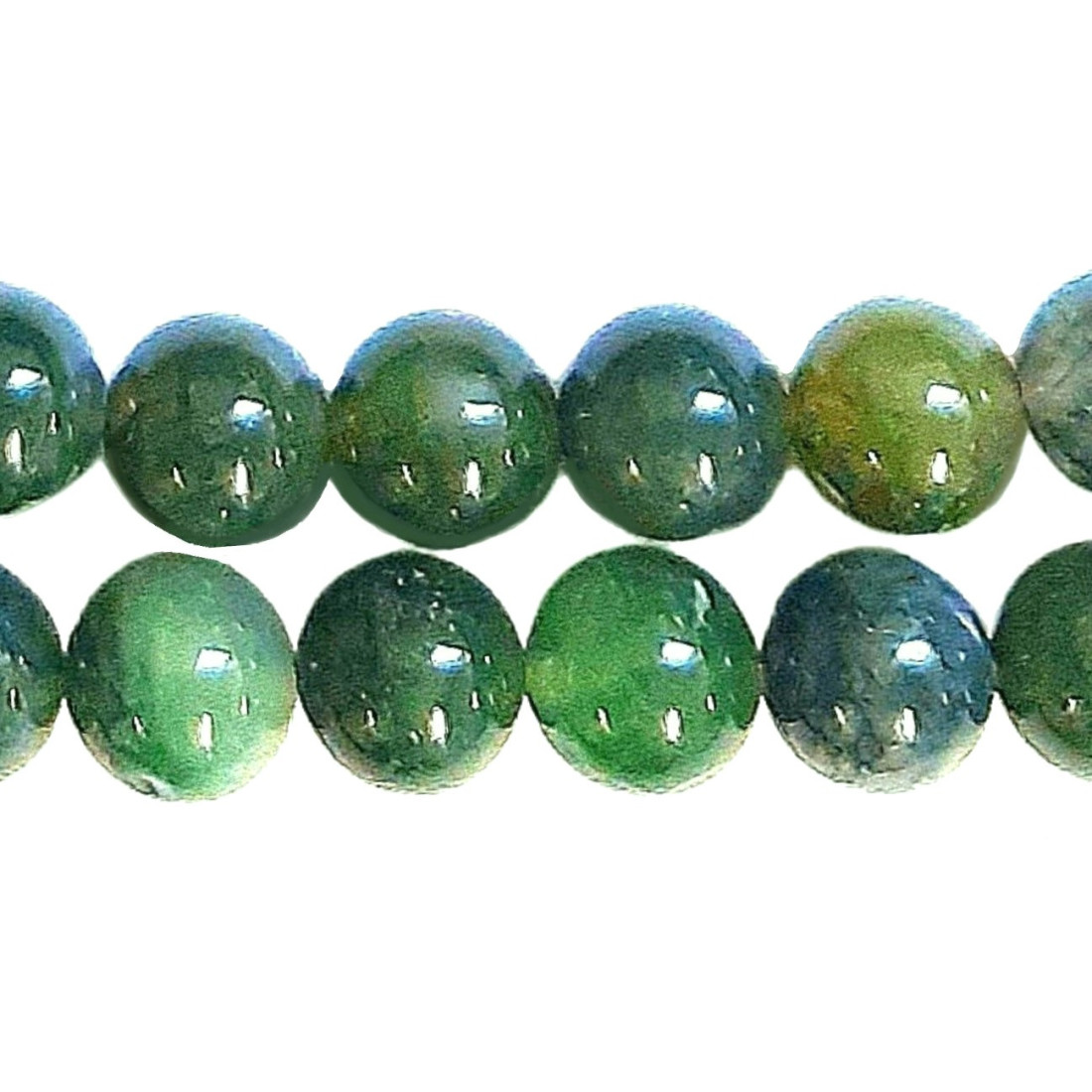 Fil de 95 perles rondes 4mm 4 mm en agate aquatique vert