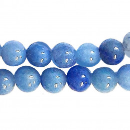Fil de 60 perles rondes 6mm 6 mm en Aventurine bleue