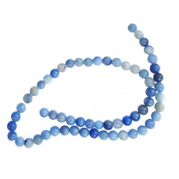 Fil de 60 perles rondes 6mm 6 mm en Aventurine bleue