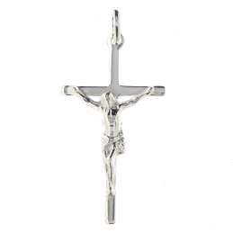 Pendentif Croix Catholique avec un Christ en argent 925°/00 + chaîne