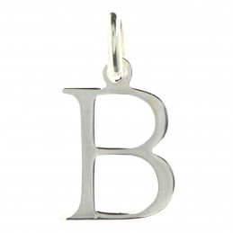 Pendentif Initiale simple lettre B en argent + chaine