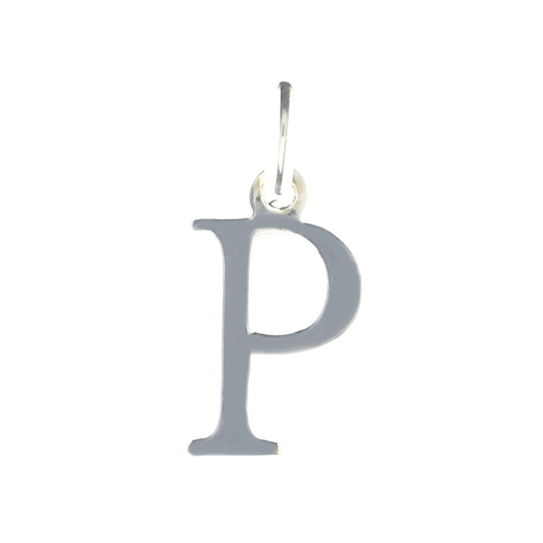 Pendentif Initiale simple lettre P en argent + chaine