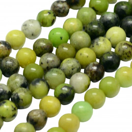 Fil de 60 perles rondes 6mm 6 mm en chrysoprase verte naturelle