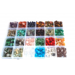 Enorme box de 24 types de chips perles : cristal améthyste quartz rose ...