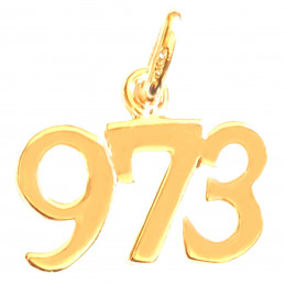 Pendentif 973 97-3 97 - 3 Guyane française en plaqué or + chaîne