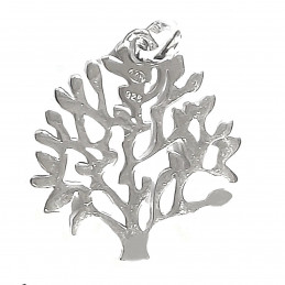 Pendentif arbre de vie moderne en argent rhodie 925°/000 +chaîne