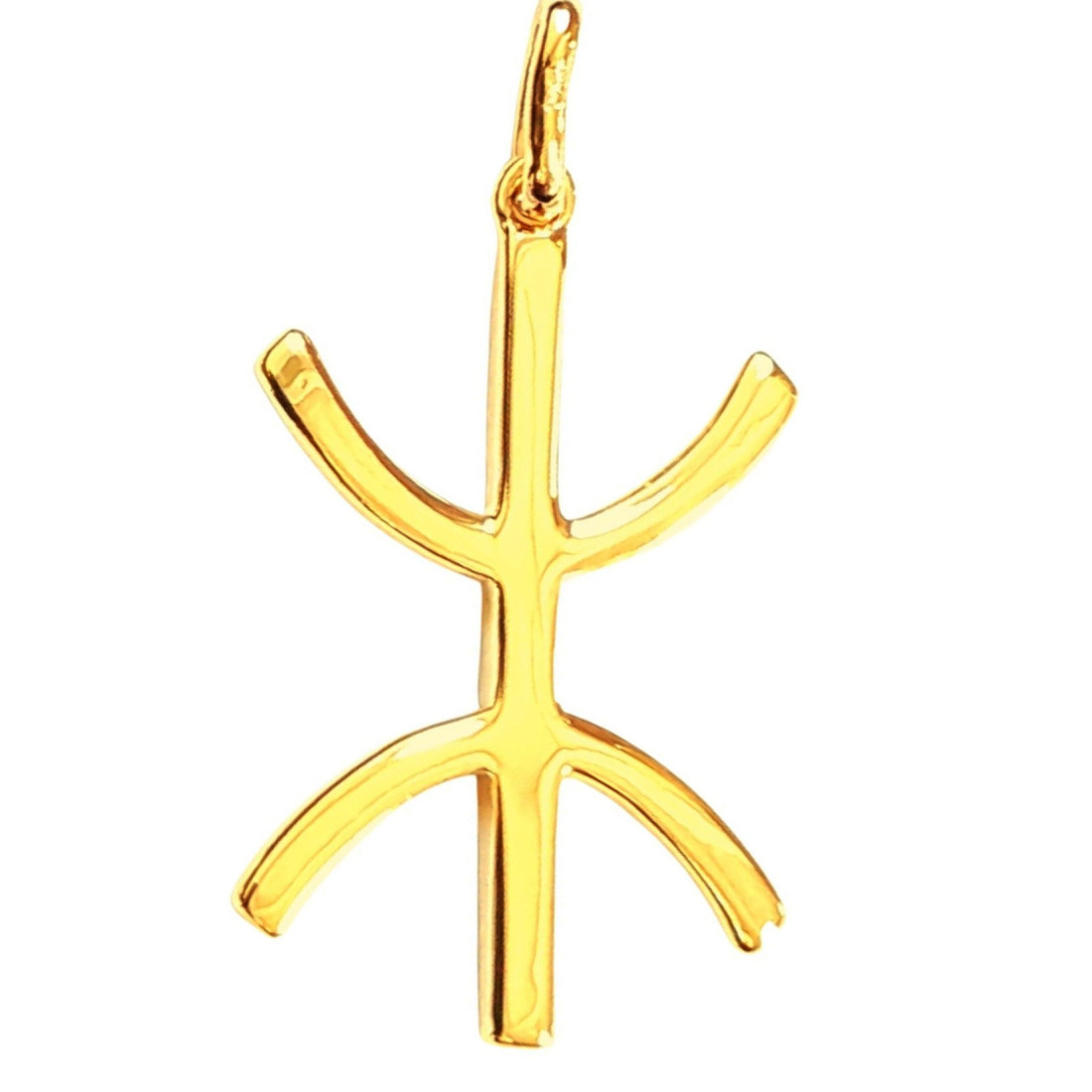Pendentif croix Z Berbère kabyle en plaqué or + chaîne