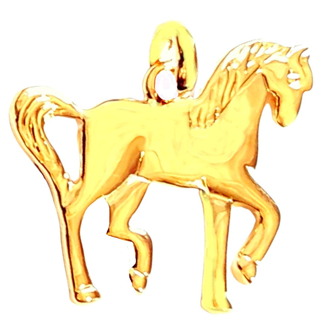 Pendentif Cheval équitation en plaqué or + chaîne