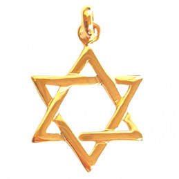 Pendentif Etoile étoile de David en plaqué or + chaine