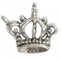 Lot de 5 breloques argentées couronne de princesse reine 2cm