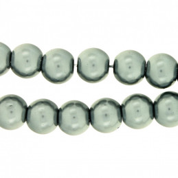 Lot de 105 perles Nacrées 8mm 8 mm - Gris fonçé