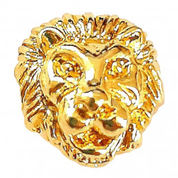 1 X perle breloque argentée 3d relief tête de lion
