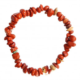 Bracelet élastique de perles chips en jaspe rouge - 50mm