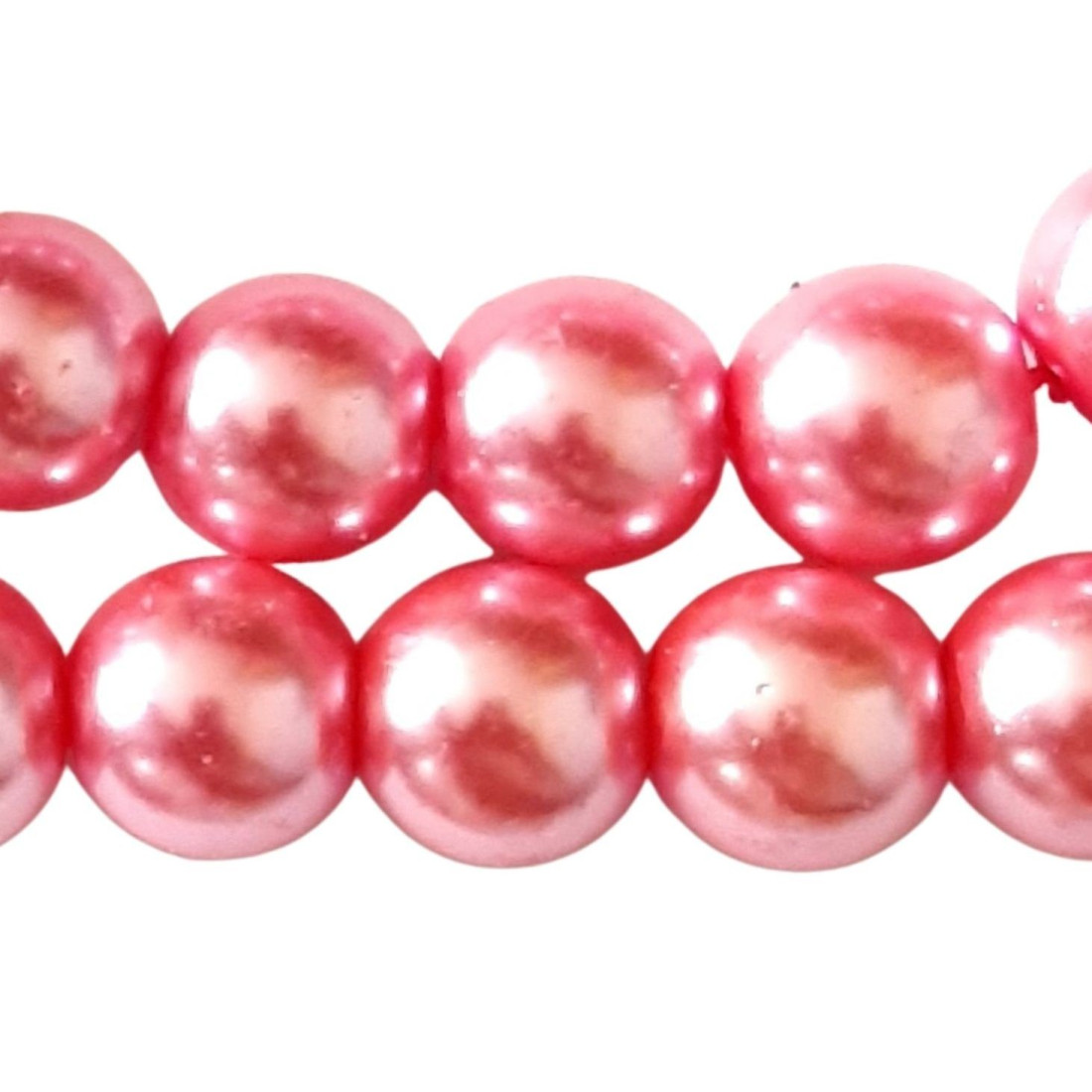Lot de 100 perles rondes Nacrées 8mm 8 mm - Rose bonbon