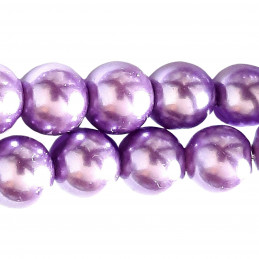 Lot de 100 perles rondes Nacrées 8mm 8 mm - violet clair lilas
