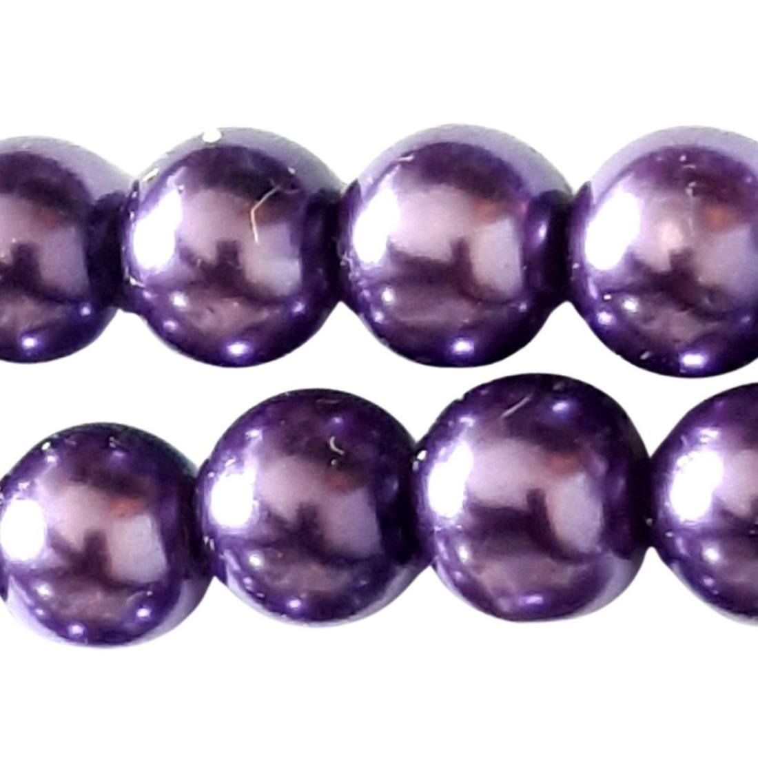 Lot de 100 perles rondes Nacrées 8mm 8 mm - violet fonçé améthyste