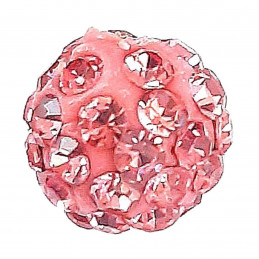 Lot de 5 boules disco strass rondes 8mm couleur rose à facettes pavé