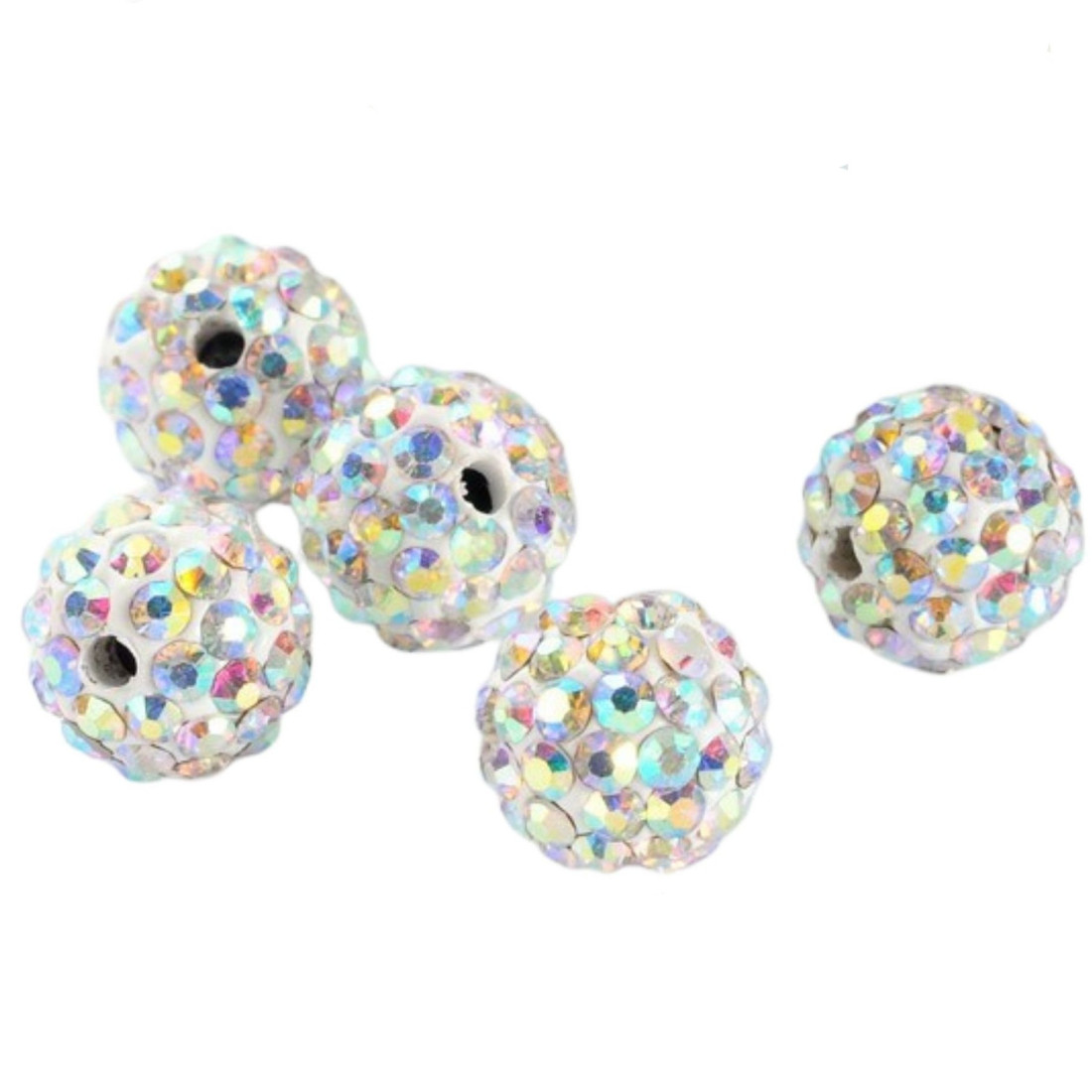 10 mm Boule Disco Perles Pave cristal strass oreille Boucles d'Oreille Coloré